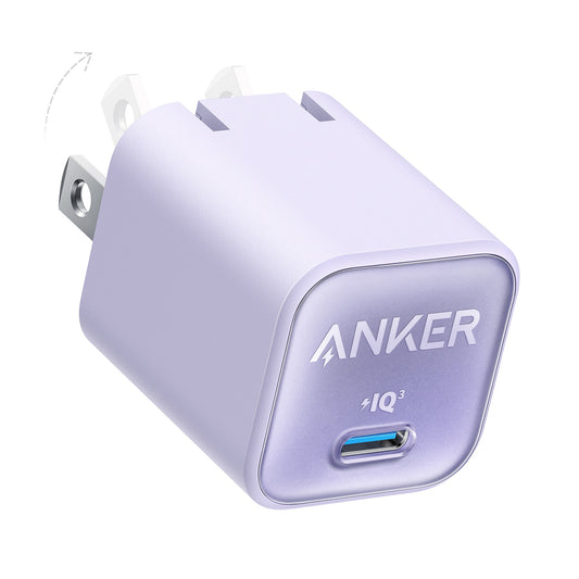 ANKER Nano3 30W USB-C Wall Charger - Lilac Purple