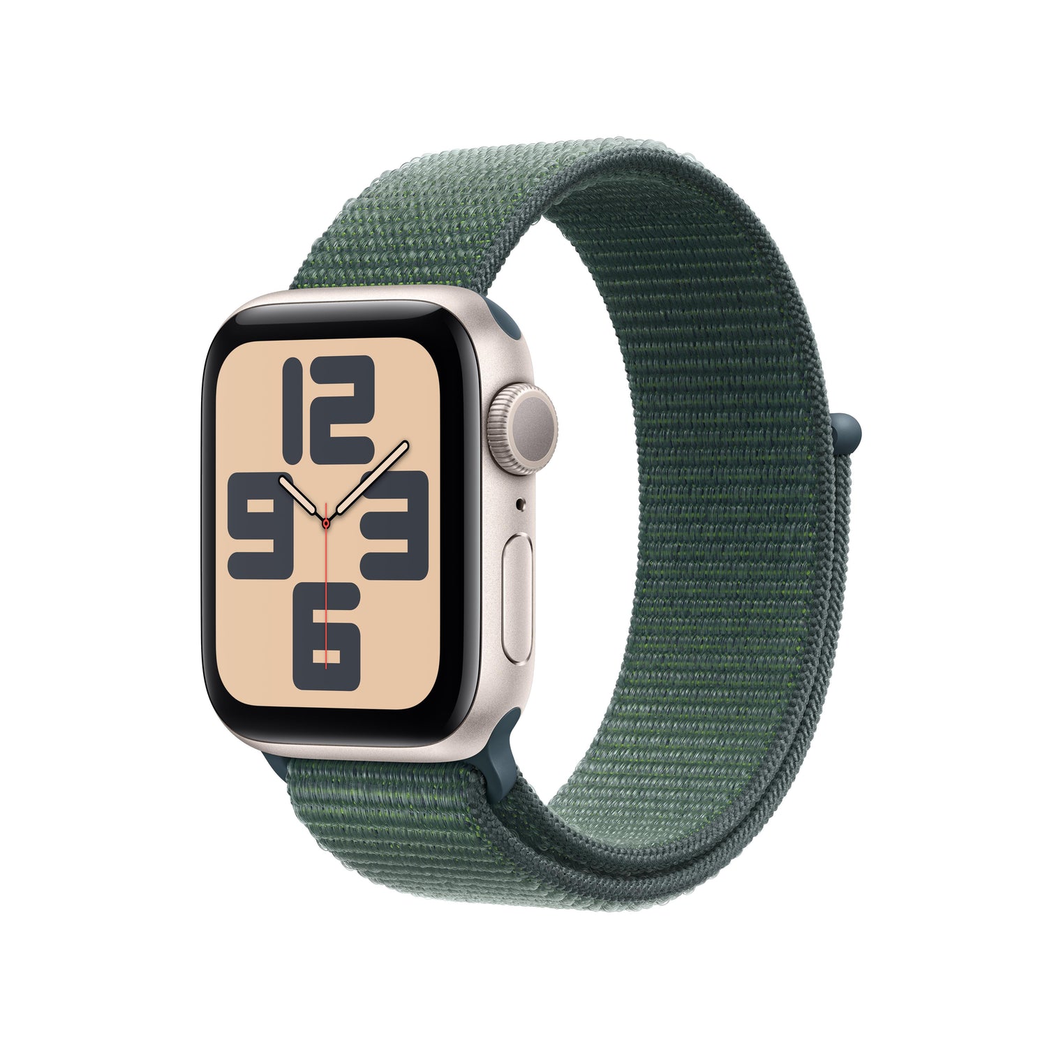 Apple Watch SE GPS 40mm Starlight Aluminum Case with Lake Green Sport Loop