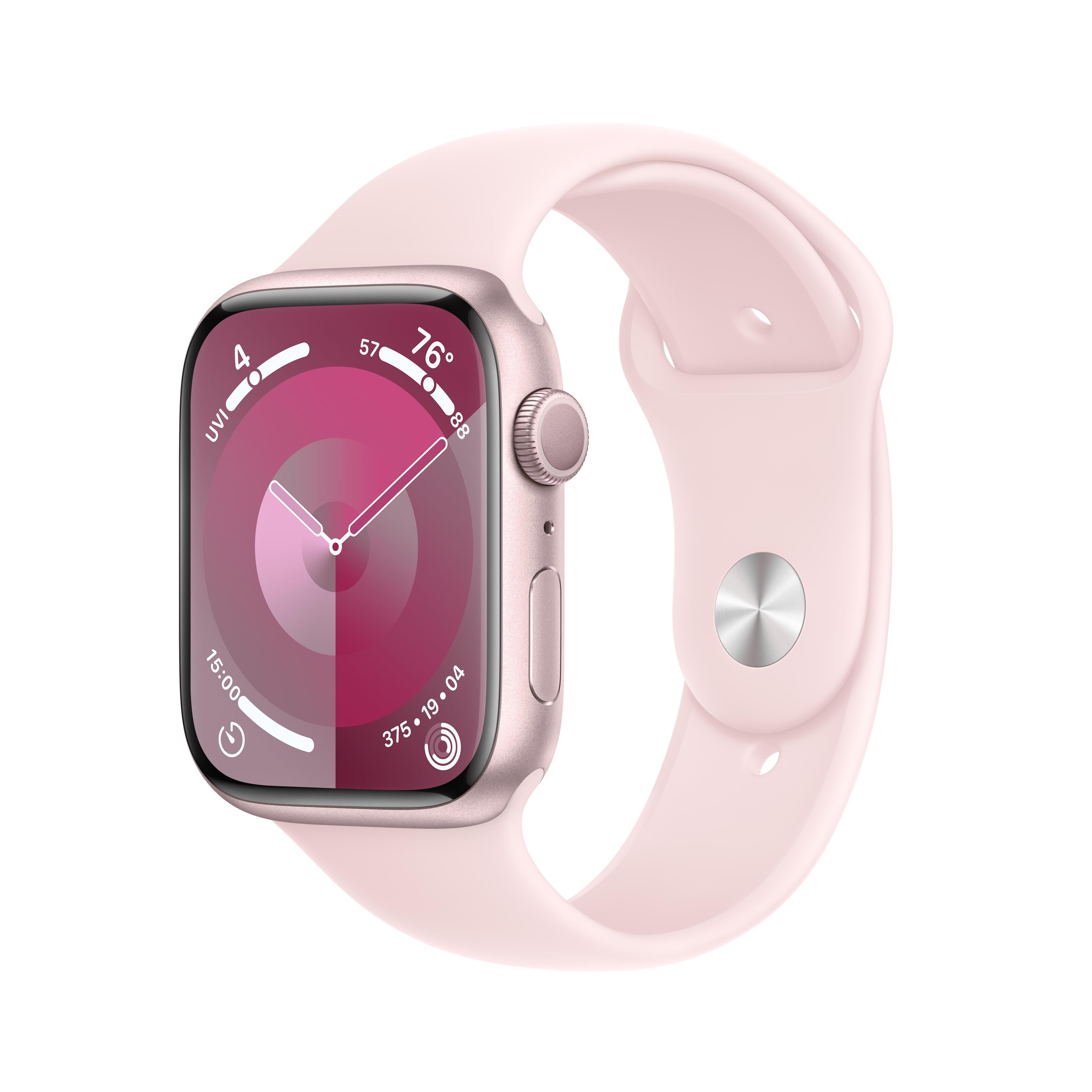 Apple Watch Series 9 GPS 45mm Pink Aluminum Case with Light Pink 