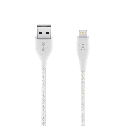 BELKIN Duratek Plus Lightning to USB-A Cable with Strap 4ft - White
