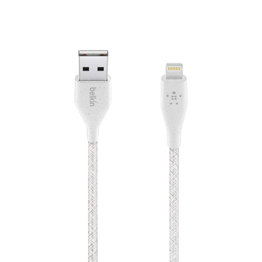 BELKIN Duratek Plus Lightning to USB-A Cable with Strap 6ft - White