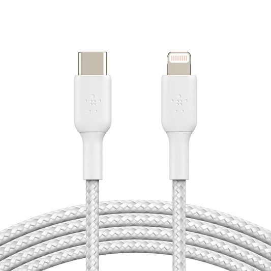 BELKIN Boost Charge Braided USB-C to Lightning Connector 1.2m - White