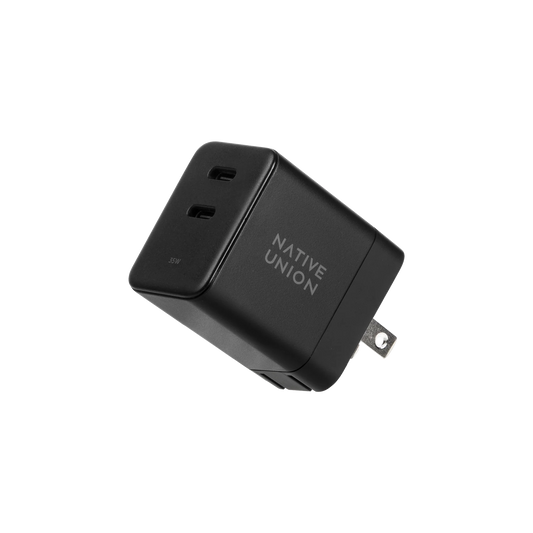 NATIVE UNION Dual USB-C Port 35w GaN Wall Charger - Black