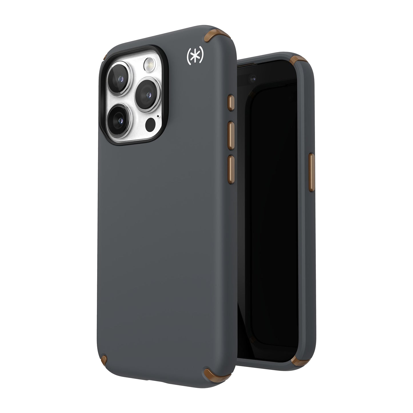 SPECK Presidio2 Pro with MagSafe for iPhone 15 Pro - Charcoal Grey/Cool Bronze/White