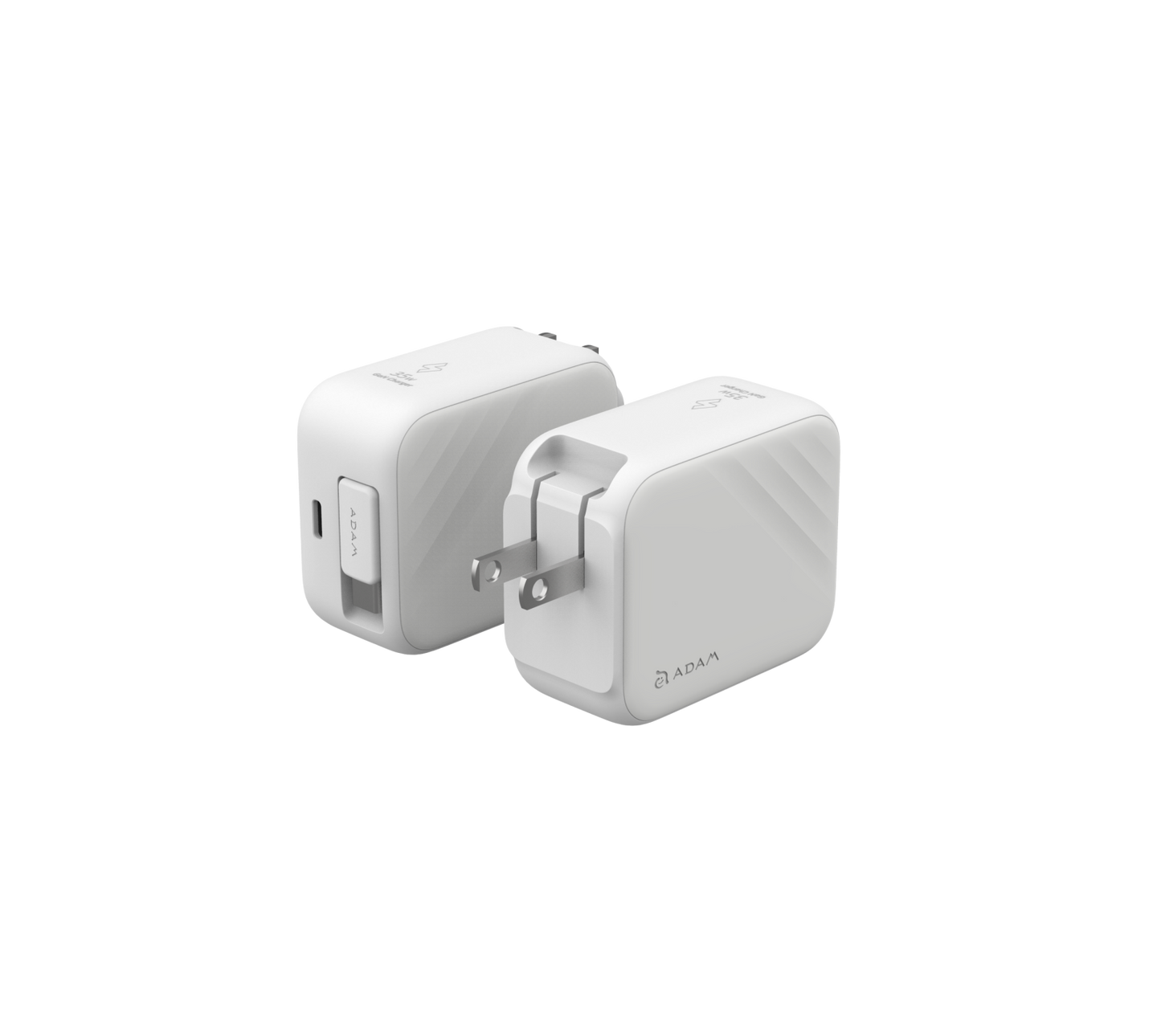 ADAM ELEMENTS L65 GaN 65W Wall Charger with Built-In USB-C Cable - White