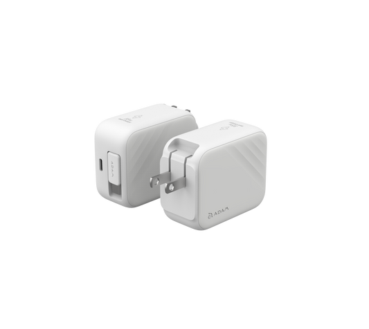 ADAM ELEMENTS L65 GaN 65W Wall Charger with Built-In USB-C Cable - White