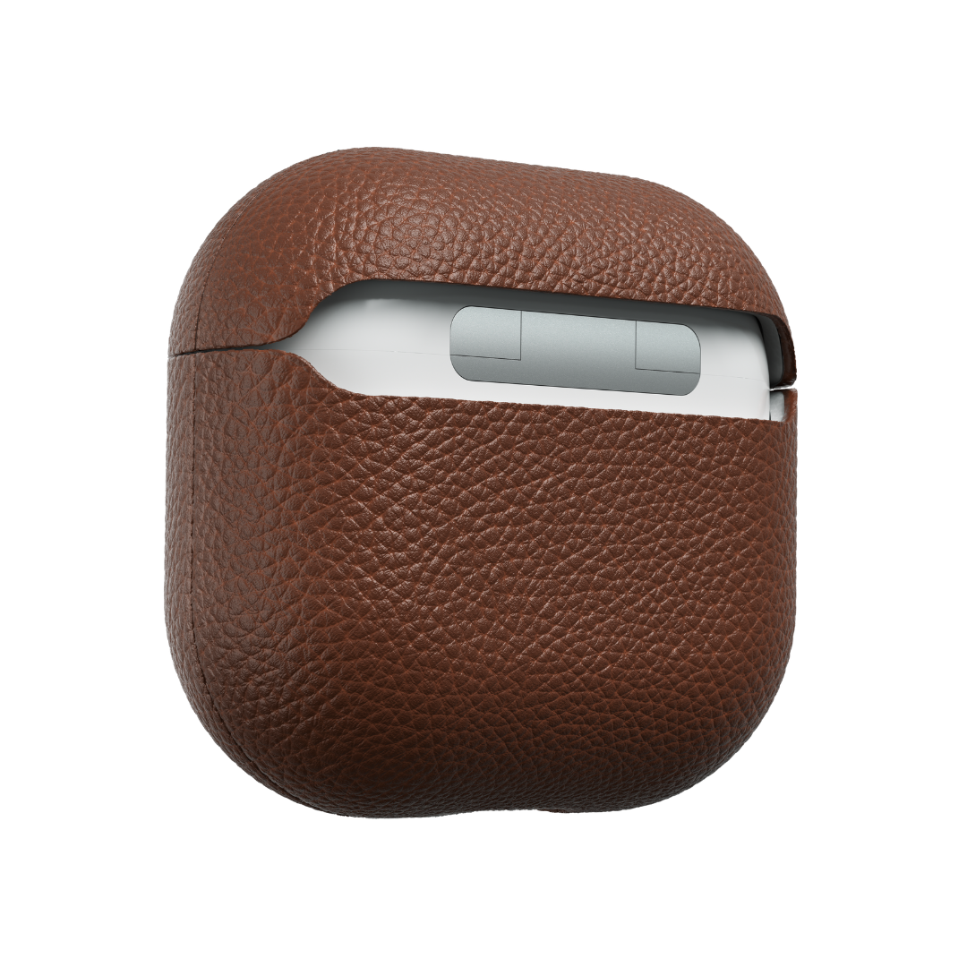 KEYBUDZ Artisan Series Leather Case for Airpods 4 - Natural Brown