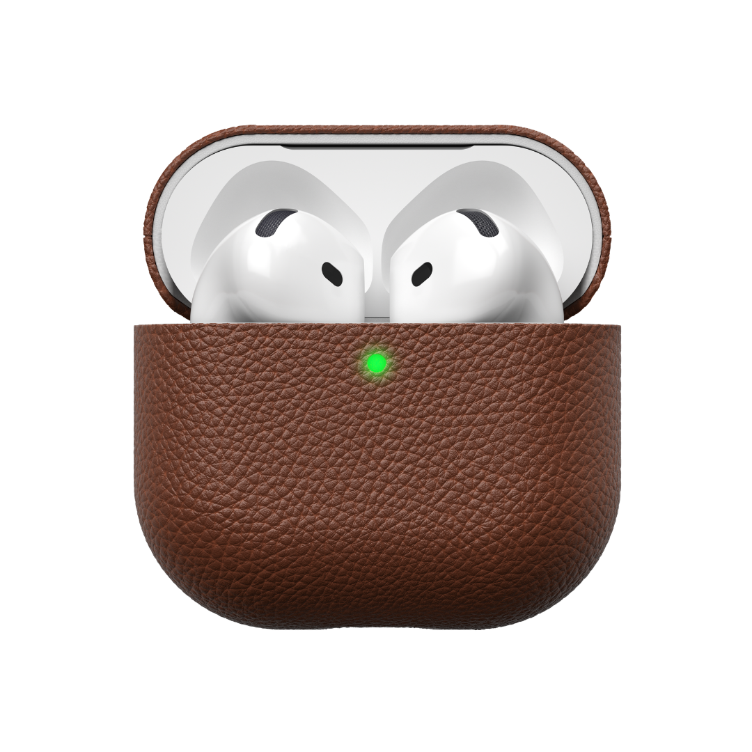 KEYBUDZ Artisan Series Leather Case for Airpods 4 - Natural Brown