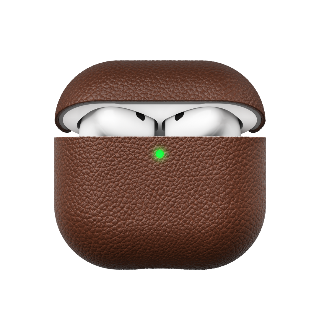 KEYBUDZ Artisan Series Leather Case for Airpods 4 - Natural Brown