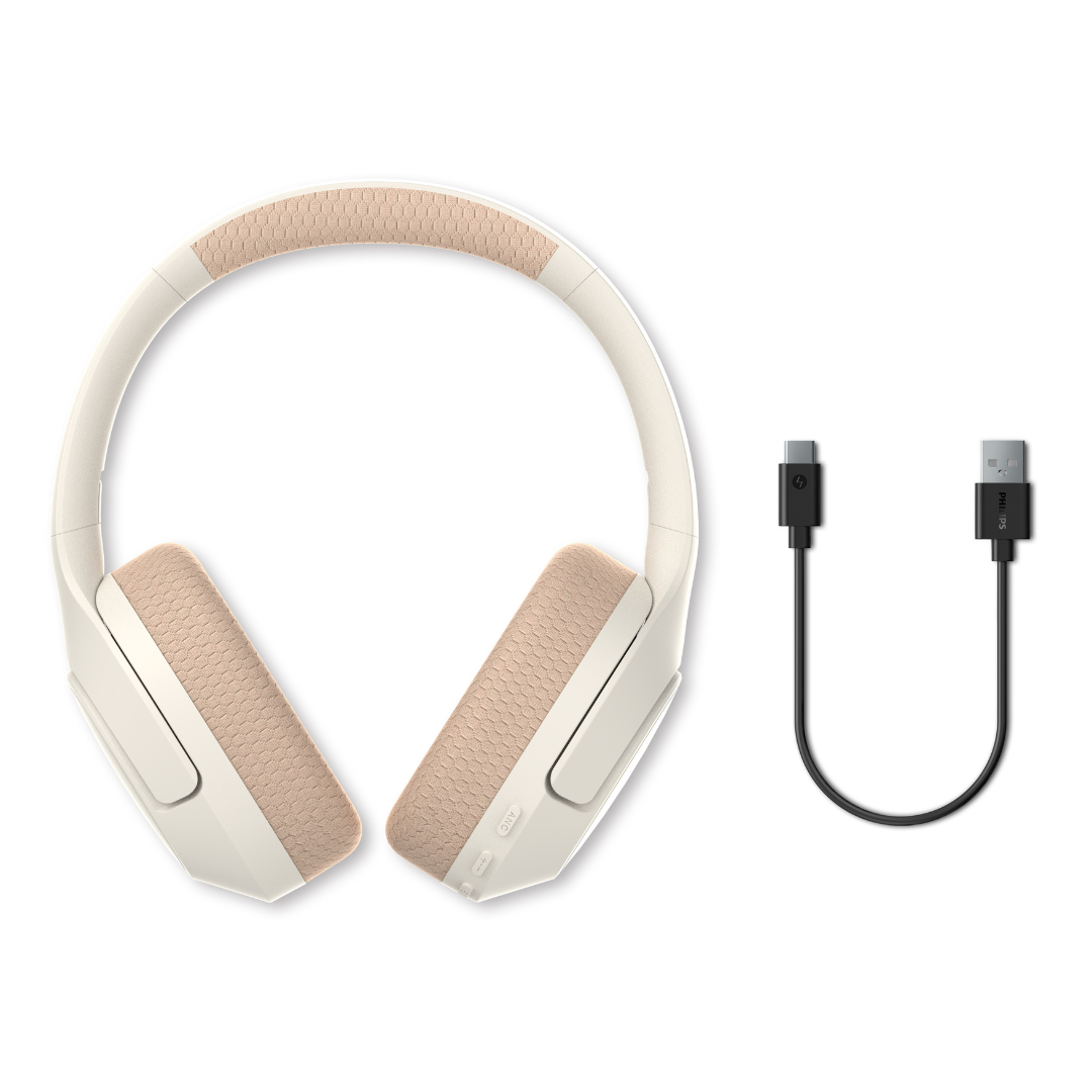 PHILIPS TAH7508 Noise Cancelling Wireless Over-Ear Headphones - White