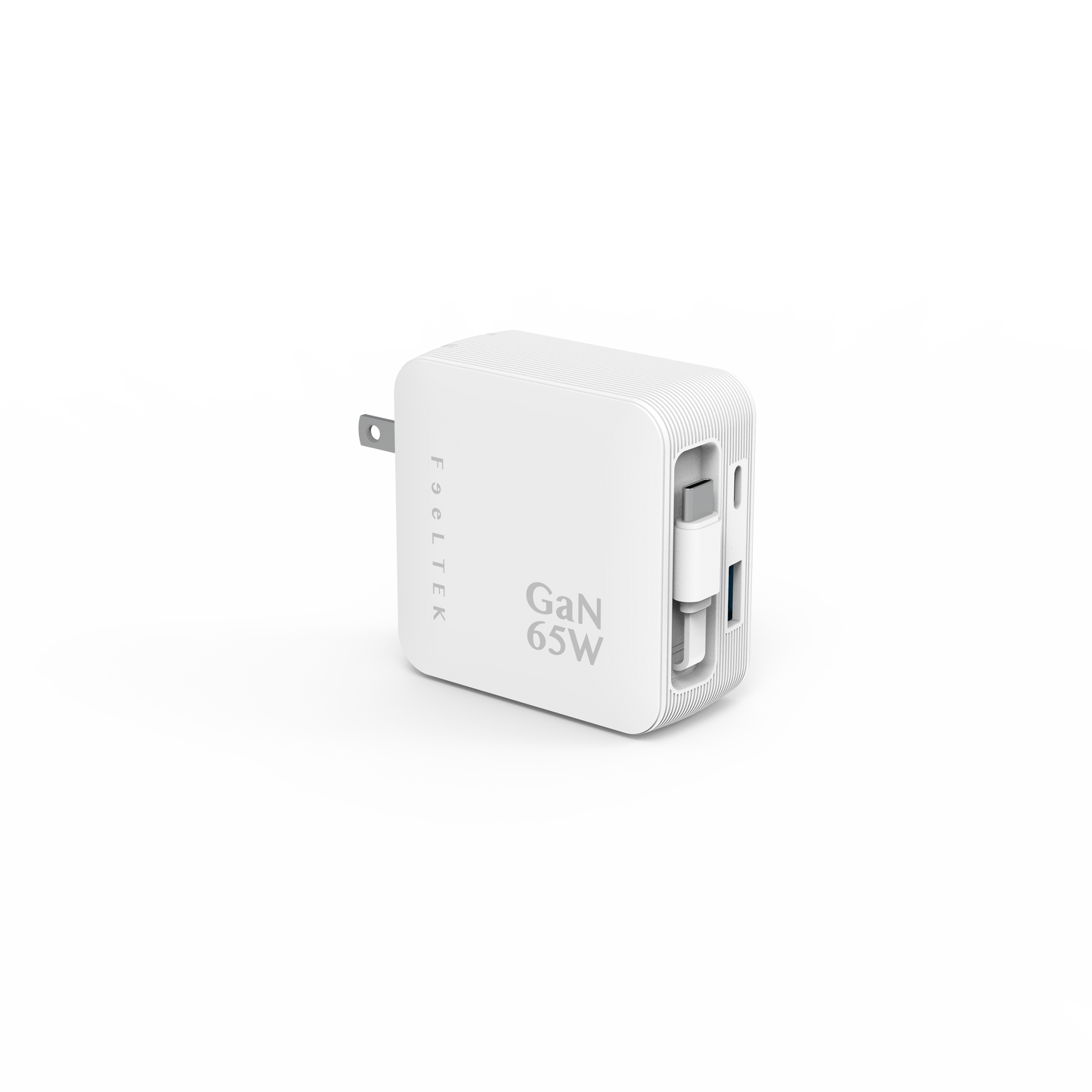FEELTEK Retractable Wall Charger 65W GaN W/ C Cable