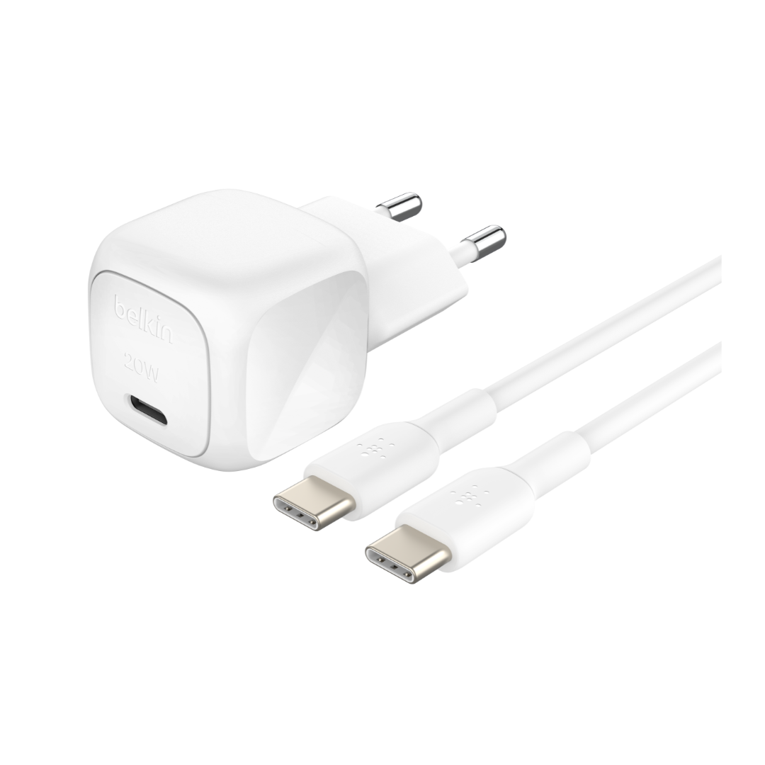 BELKIN BoostCharge USB-C Cubic 20w Wall Charger - White