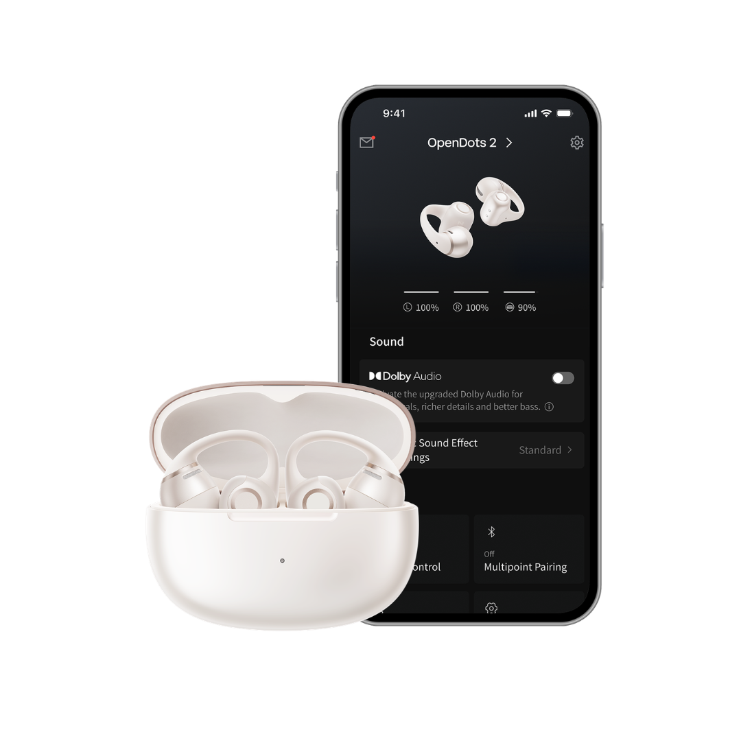 SHOKZ OpenDots 2 Open-Ear True Wireless Earbuds - Pearl White