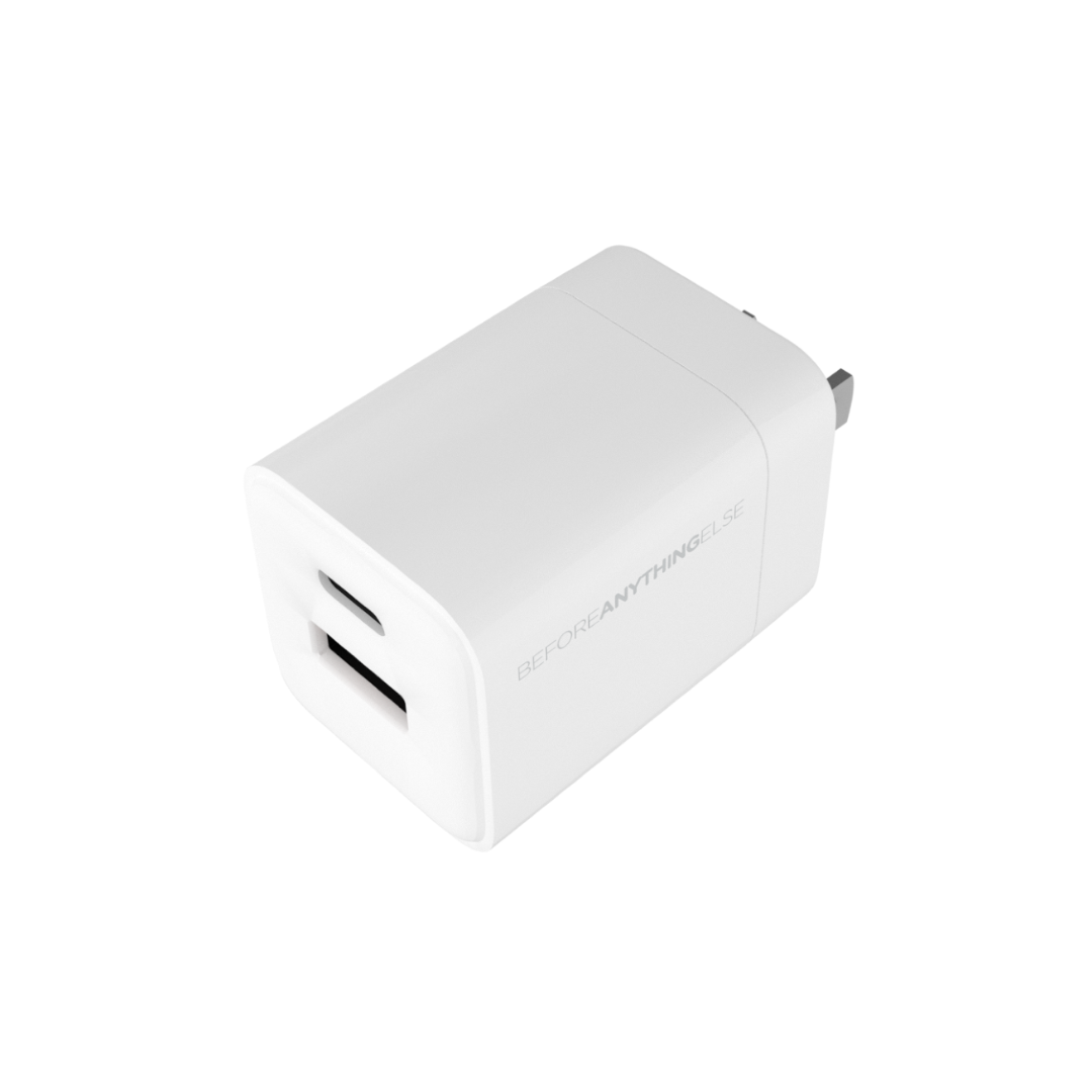 BEFORE ANYTHING ELSE Dual Port 30w Wall Charger - White