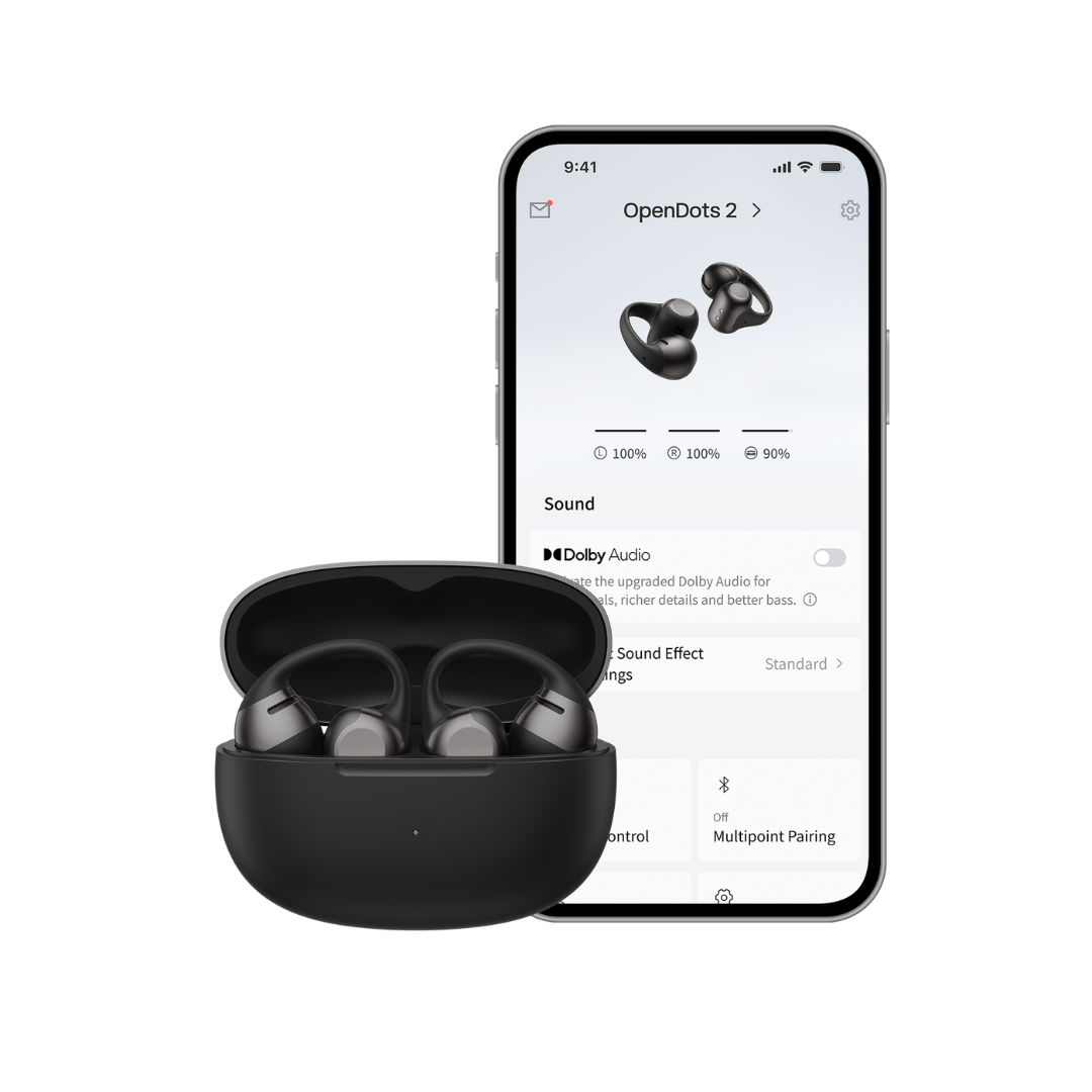 SHOKZ OpenDots 2 Open-Ear True Wireless Earbuds - Black