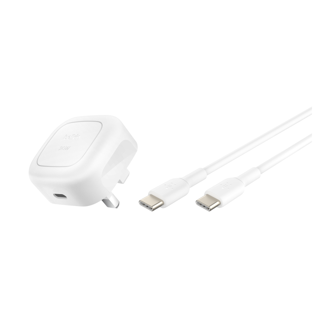 BELKIN BoostCharge USB-C Cubic 20w Wall Charger - White