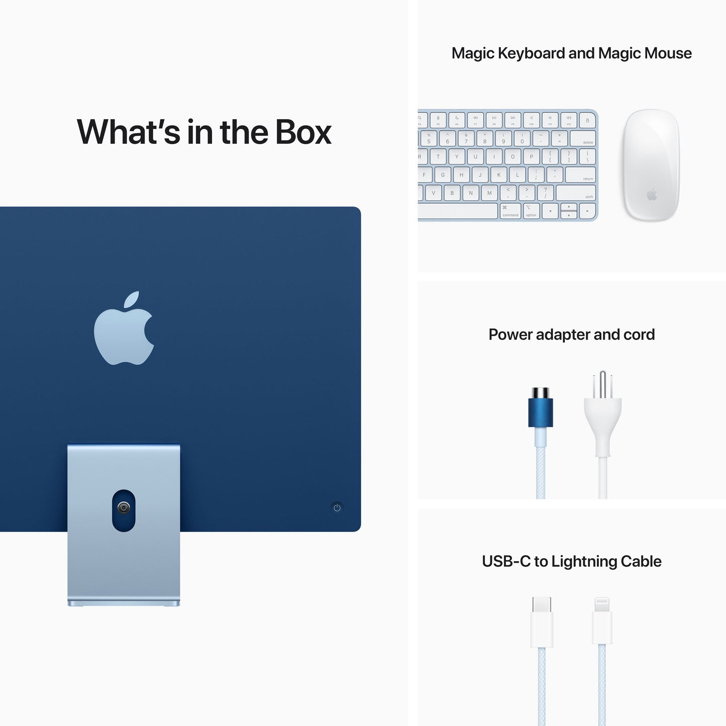 24-inch iMac with Retina 4.5K display: Apple M1 chip with 8-core CPU and 8-core GPU 256GB - Blue