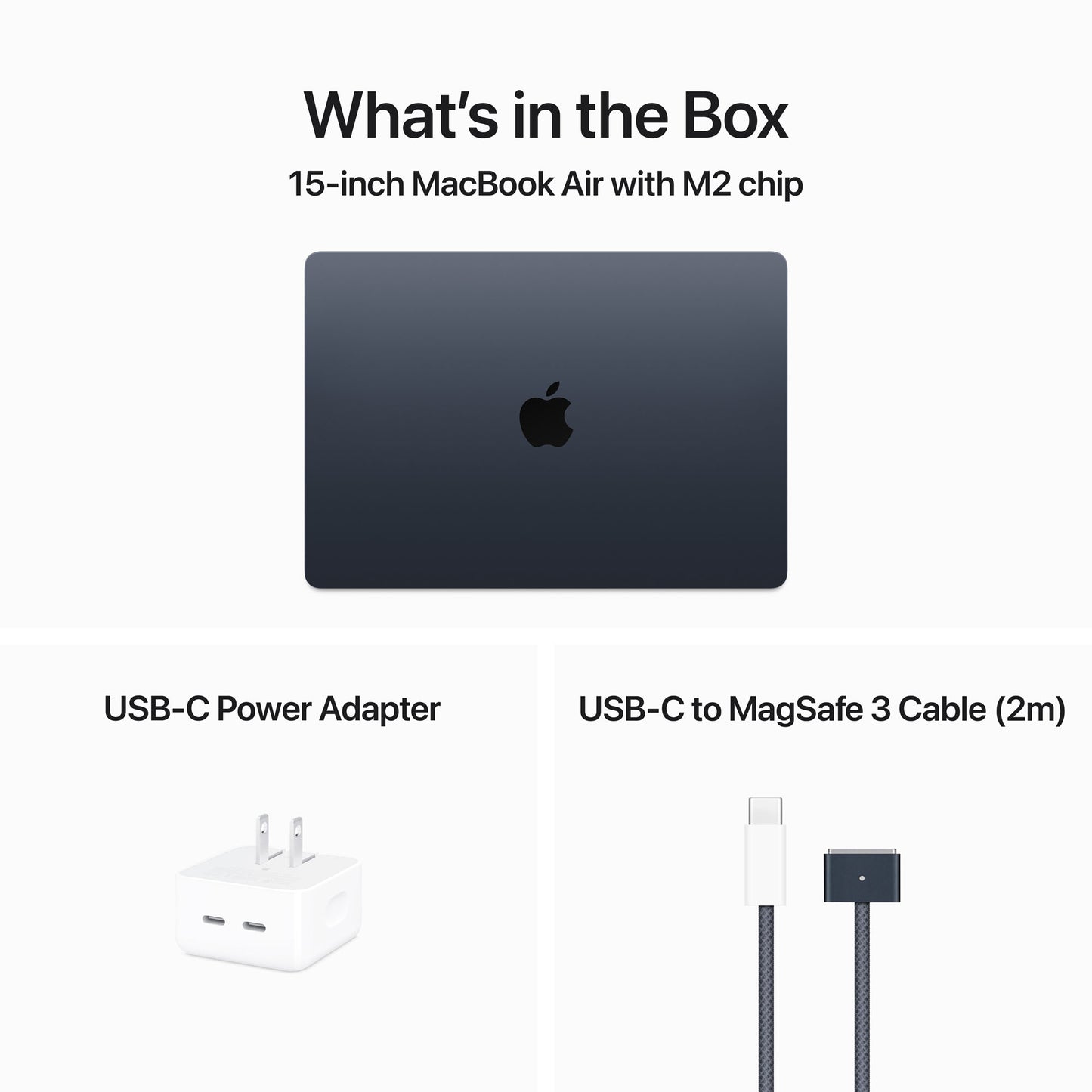 15-inch MacBook Air: Apple M2 chip with 8‑core CPU and 10‑core GPU, 256GB SSD - Midnight