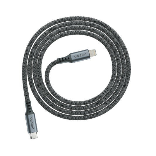 VENTEV Chargesync Alloy USB-C to Lightning Cable 1.2m - Steel Gray