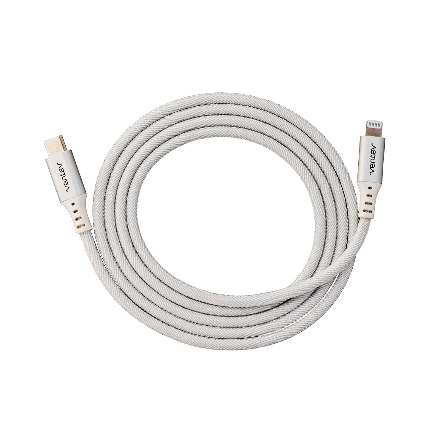 VENTEV Chargesync Alloy USB C- to Lightning Cable 4ft - White
