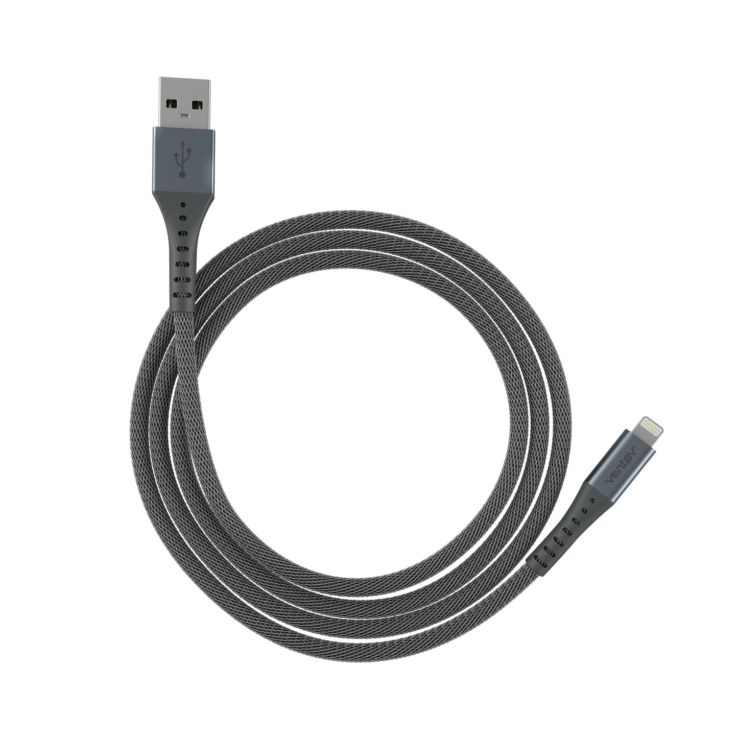 VENTEV Chargesync Alloy Lightning Cable 3m - Steel Gray