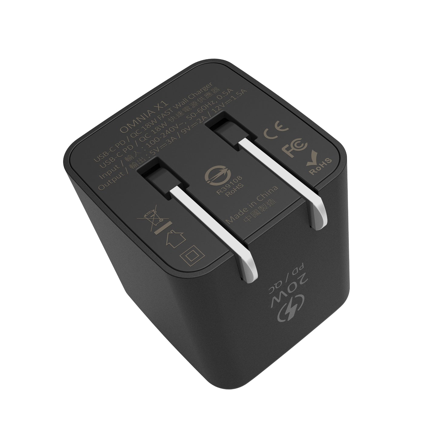 ADAM ELEMENTS Omnia X1 20W USB-C PD Wall Charger - Black