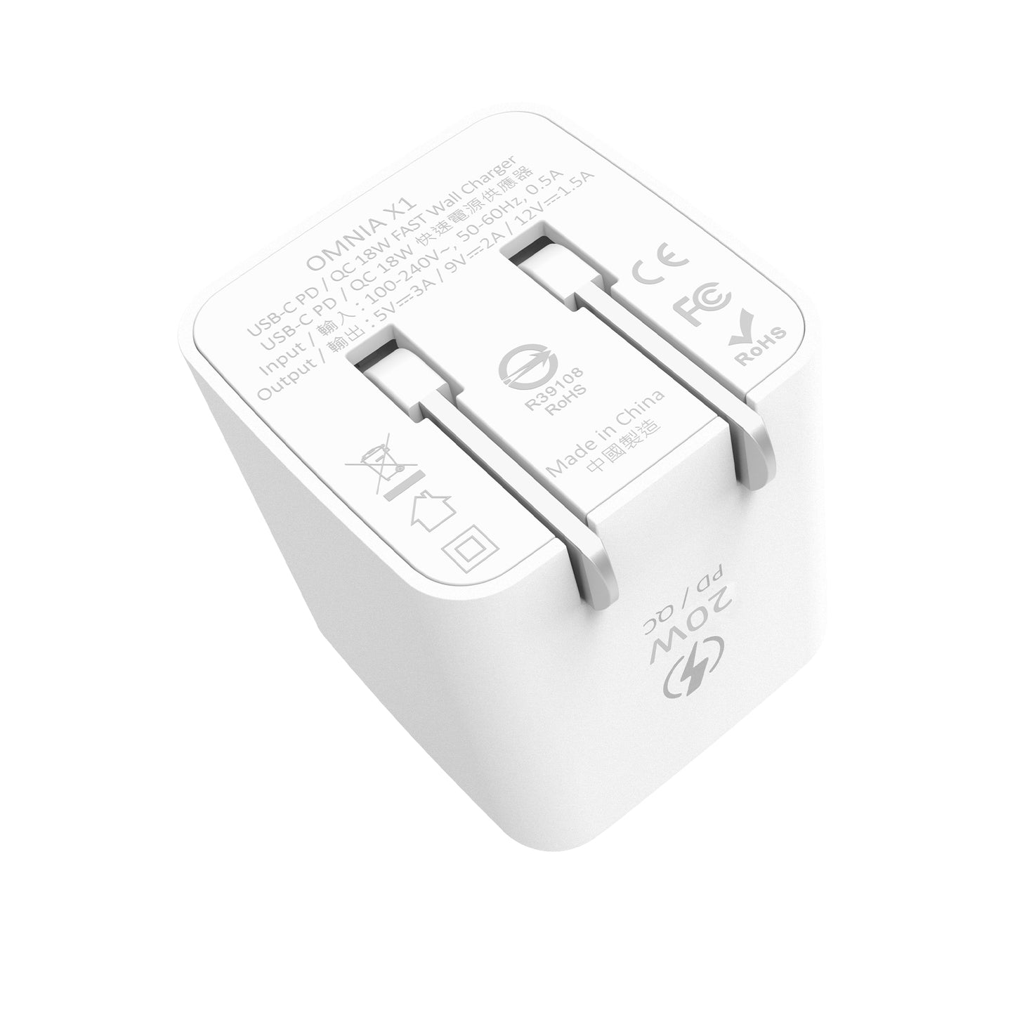 ADAM ELEMENTS Omnia X1 20W USB-C PD Wall Charger - White