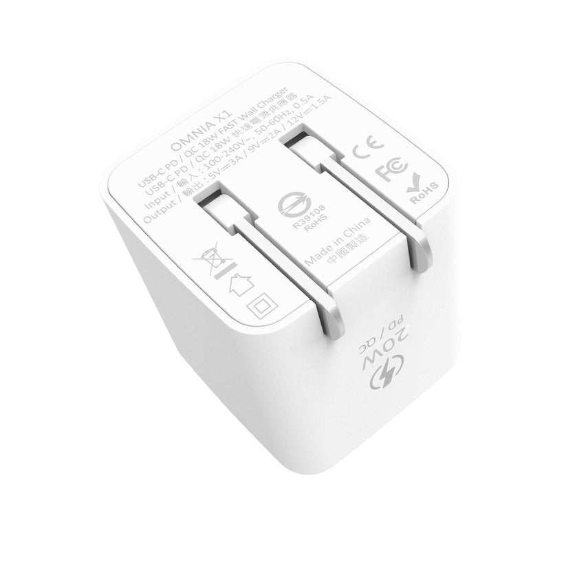ADAM ELEMENTS Omnia X1 20W USB-C PD Wall Charger - White – Power Mac Center
