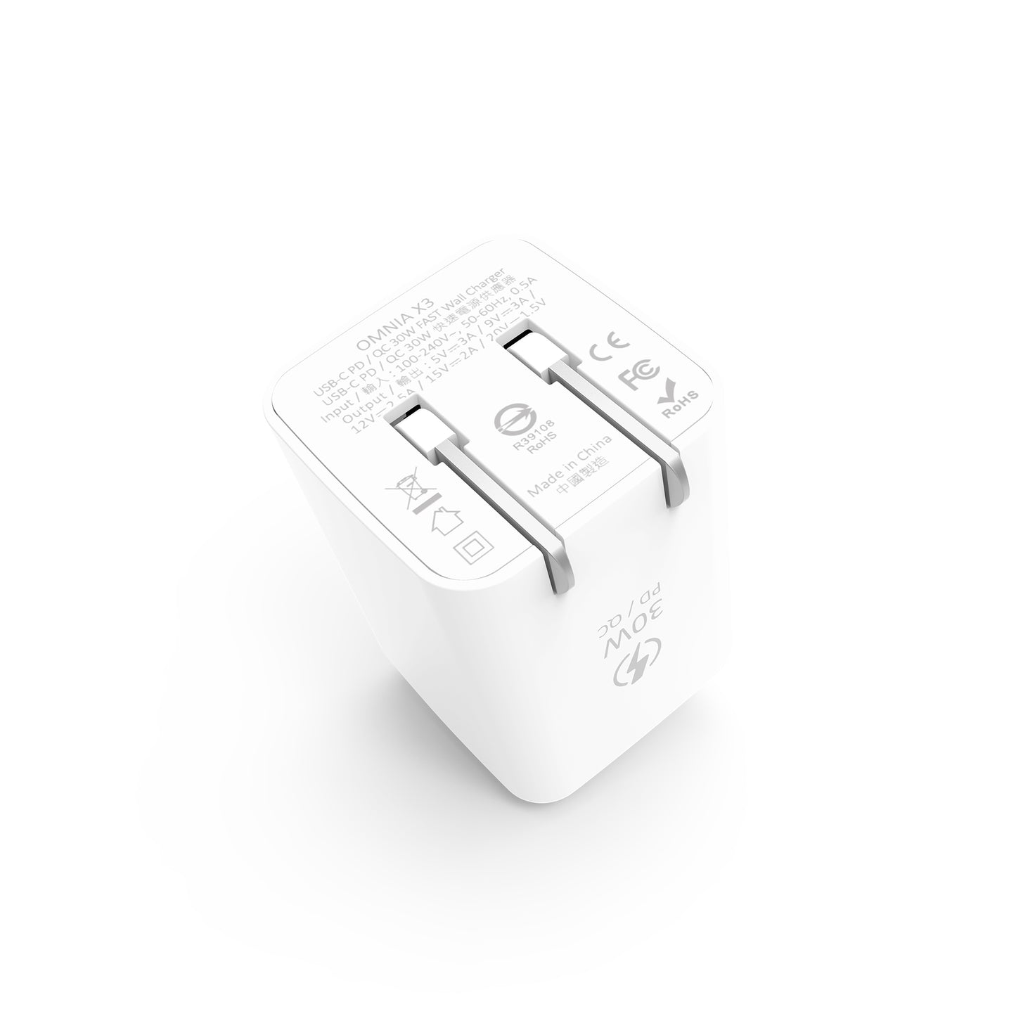 ADAM ELEMENTS Omnia X3 30W USB-C PD Wall Charger - White