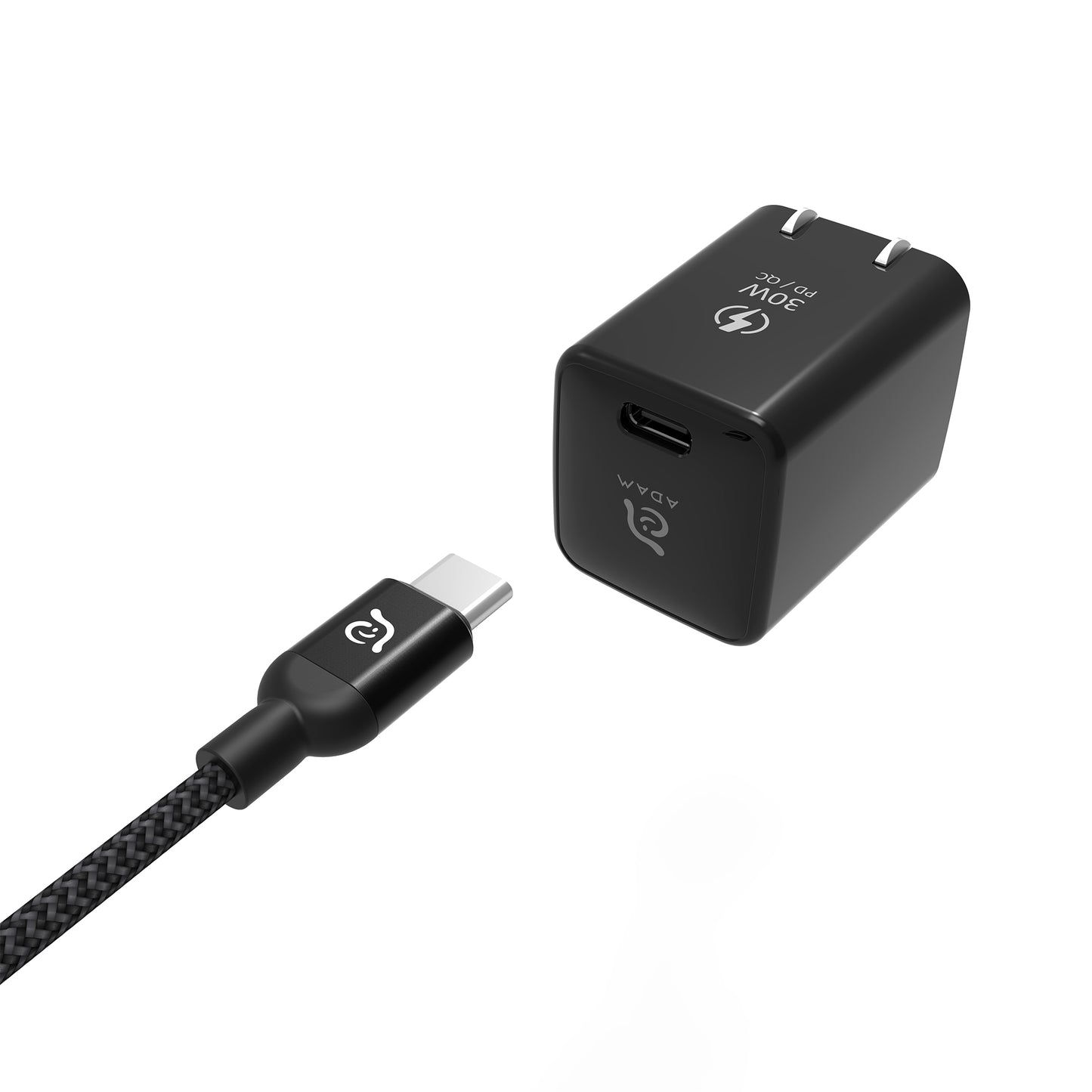 ADAM ELEMENTS Omnia X3 30W USB-C PD Wall Charger + USB-C to Lightning 1.2m - Black