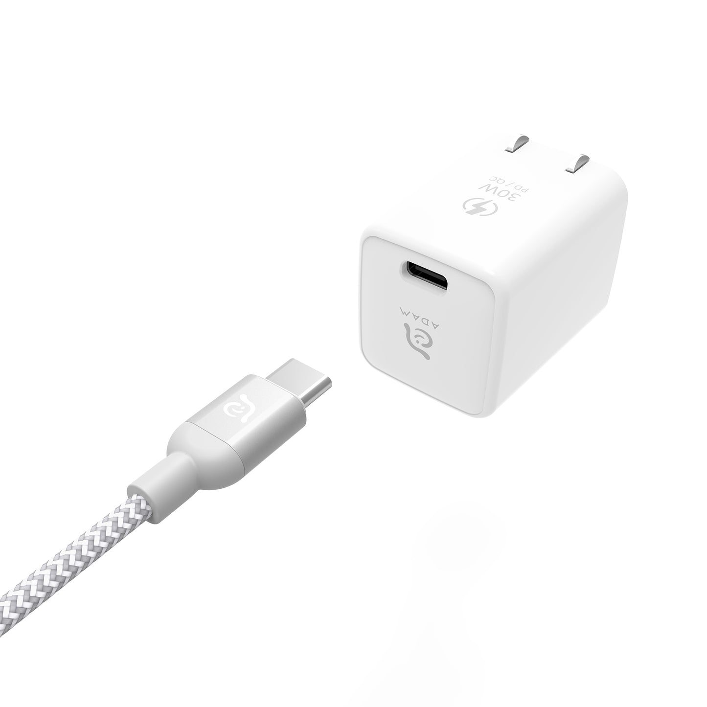 ADAM ELEMENTS Omnia X3 30W USB-C PD Wall Charger + USB-C to Lightning 1.2m - White