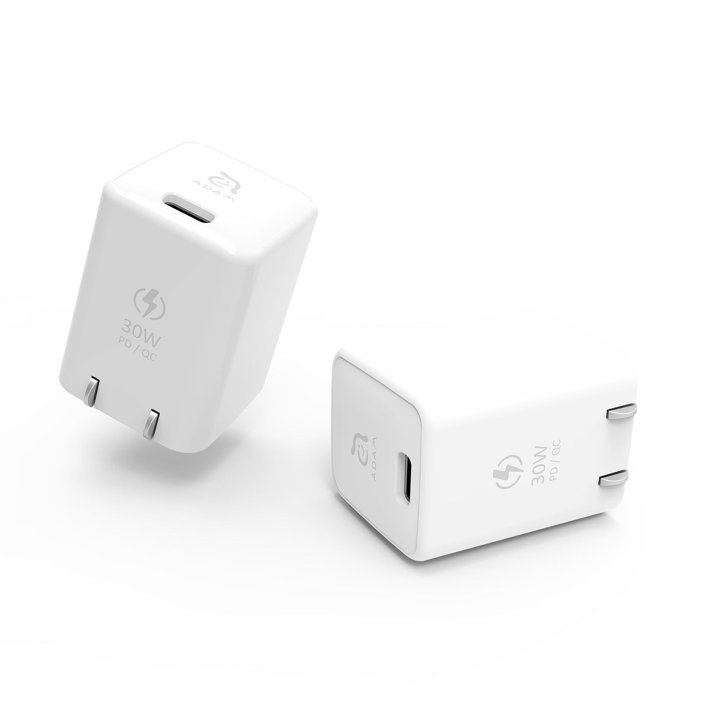 ADAM ELEMENTS Omnia X3 30W USB-C PD Wall Charger + USB-C to Lightning 1.2m - White