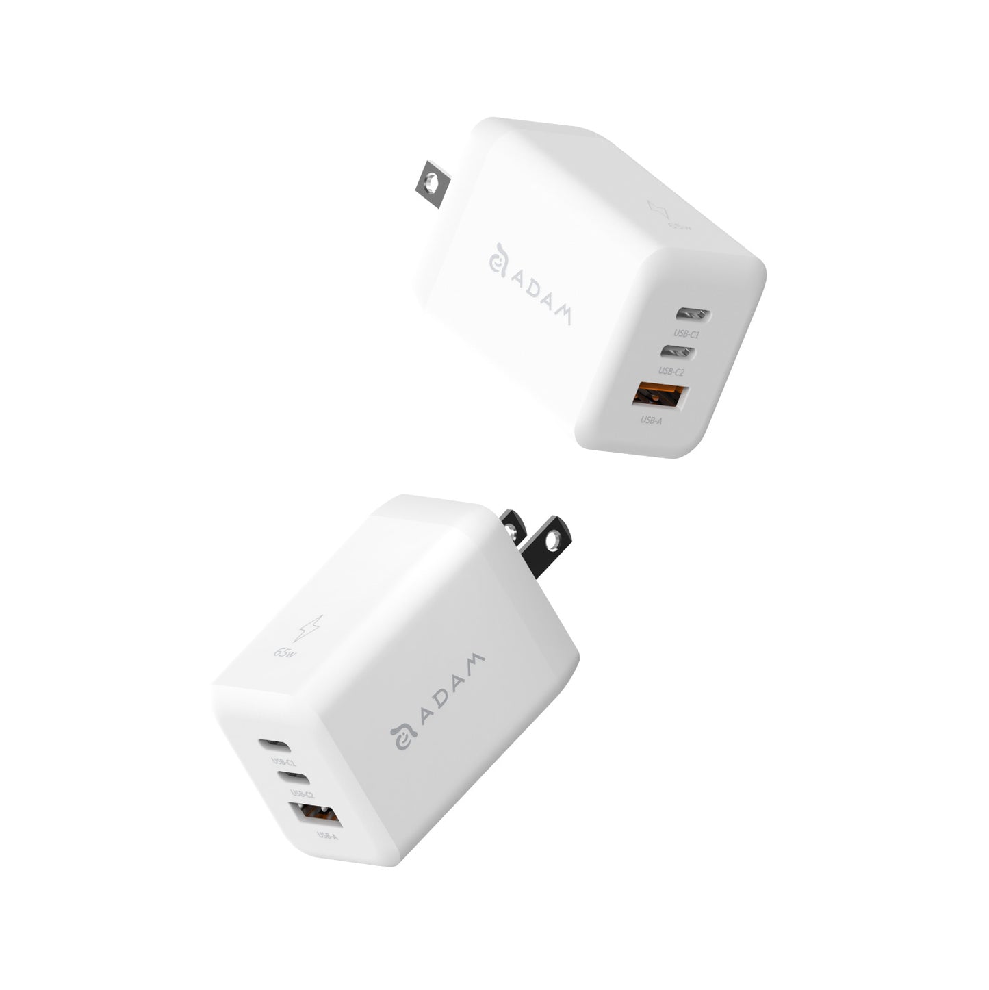 ADAM ELEMENTS OMNIA X65 GaN 65W 3-Port Wall Charger - White