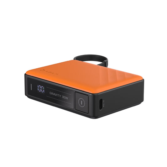 ADAM ELEMENTS GRAVITY 30w Fast Charging 10,000mAh Power Bank with Built-in USB-C Cable - Orange