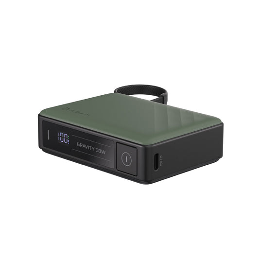 ADAM ELEMENTS GRAVITY 30w Fast Charging 10,000mAh Power Bank with Built-in USB-C Cable - Green