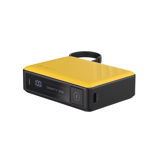 ADAM ELEMENTS GRAVITY 30w Fast Charging 10,000mAh Power Bank with Built-in USB-C Cable - Yellow"