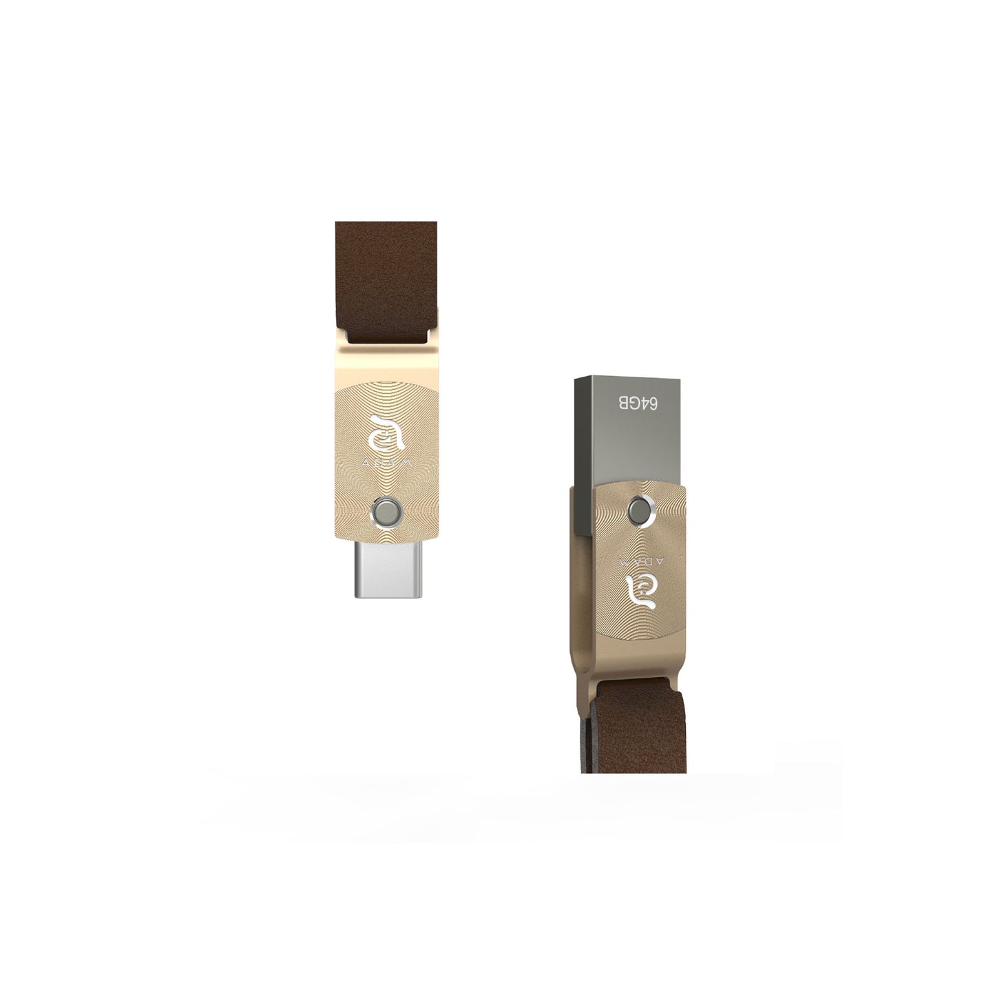 ADAM ELEMENTS Roma USB C to USB 3.0 OTG 64GB Flash Drive - Gold