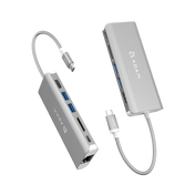 ADAM ELEMENTS Casa A01 USB C 6-in-1 Hub - Silver