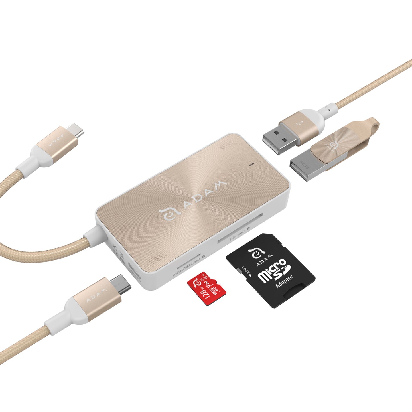 ADAM ELEMENTS Casa PDC501 USB C 5-in-1 Hub - Gold