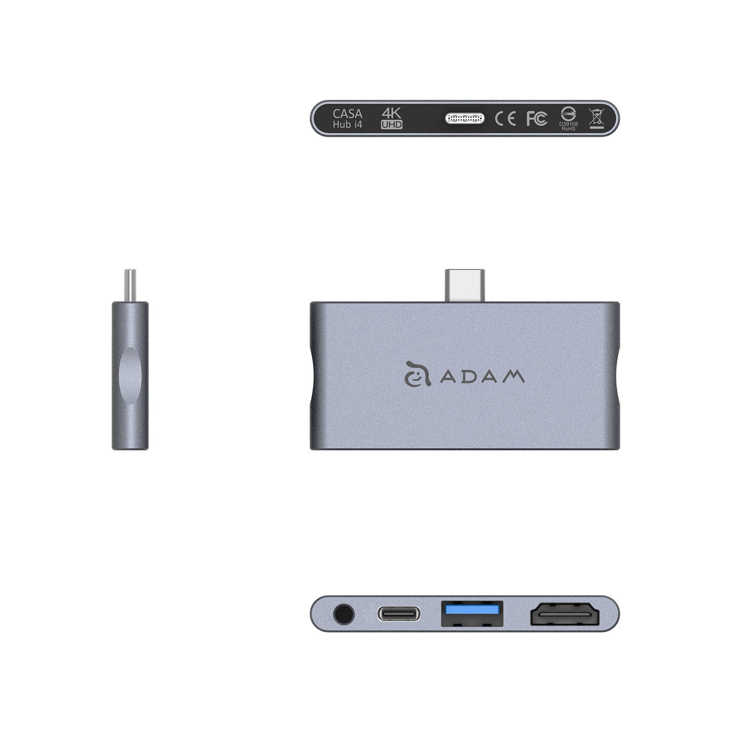 ADAM ELEMENTS Casa Hub i4 USB-C 4-in-1 Hub for iPad  Pro - Grey