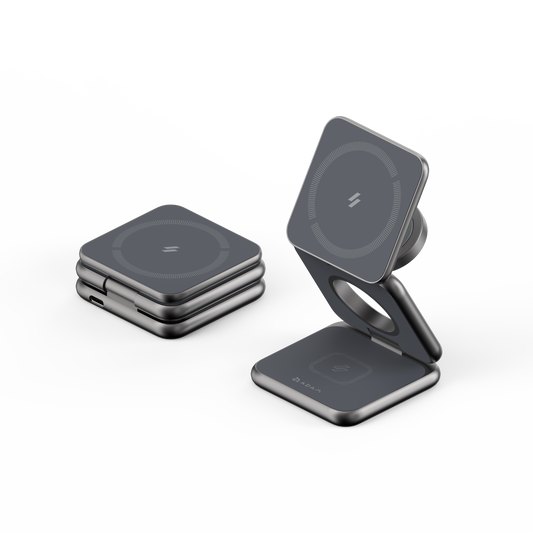 ADAM ELEMENTS Mag 3 Magnetic 3-in-1 Foldable Charging Station - Gray