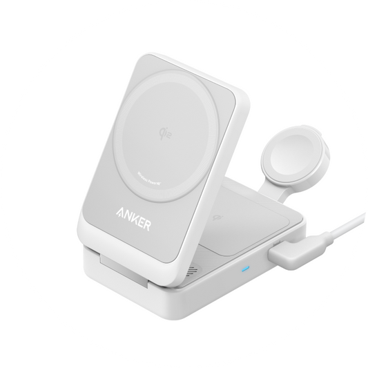 ANKER MagGo Foldable 3-in-1 Wireless Charging Station - White