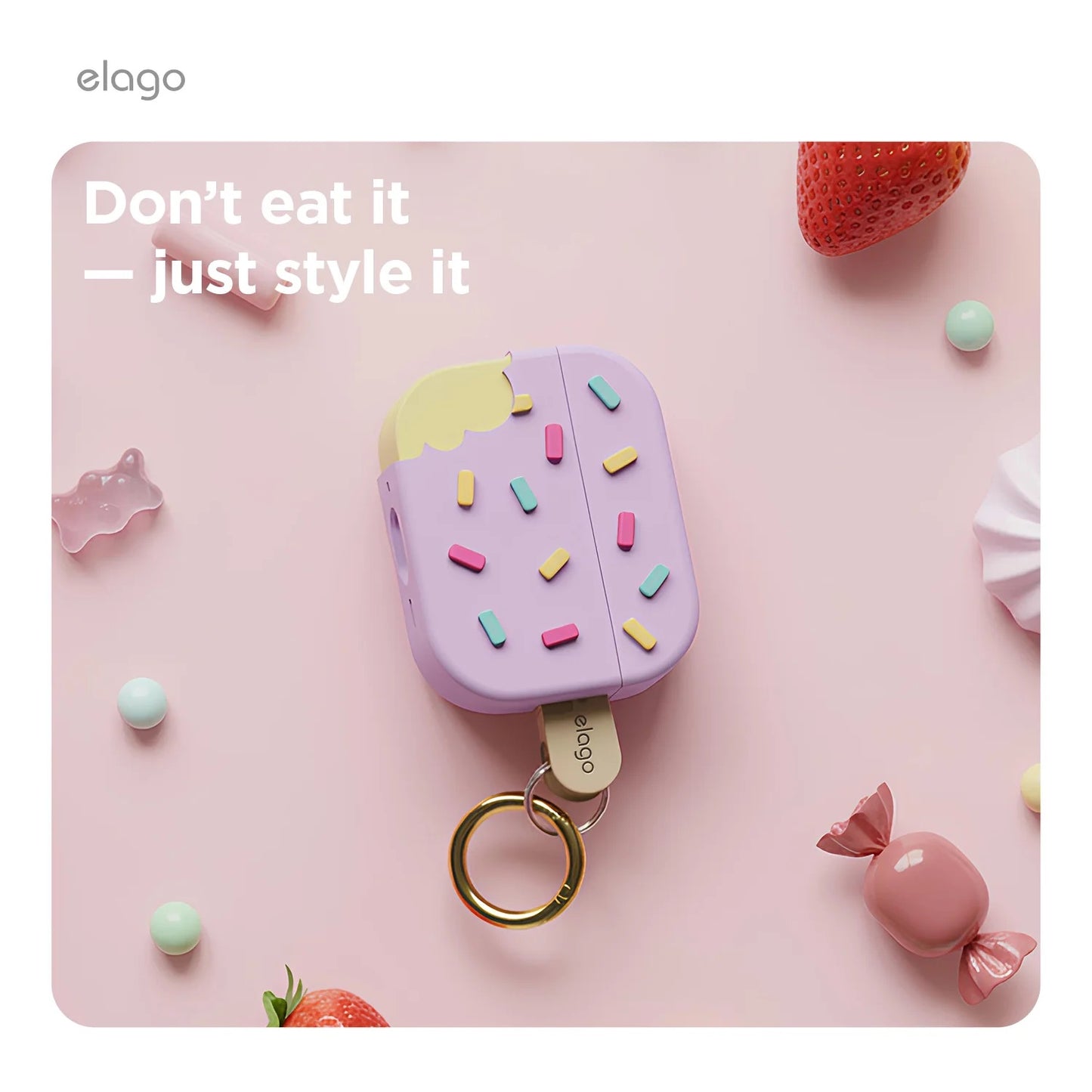 ELAGO Ice Cream Hang Case for AirPods Pro 3 - Lavender
