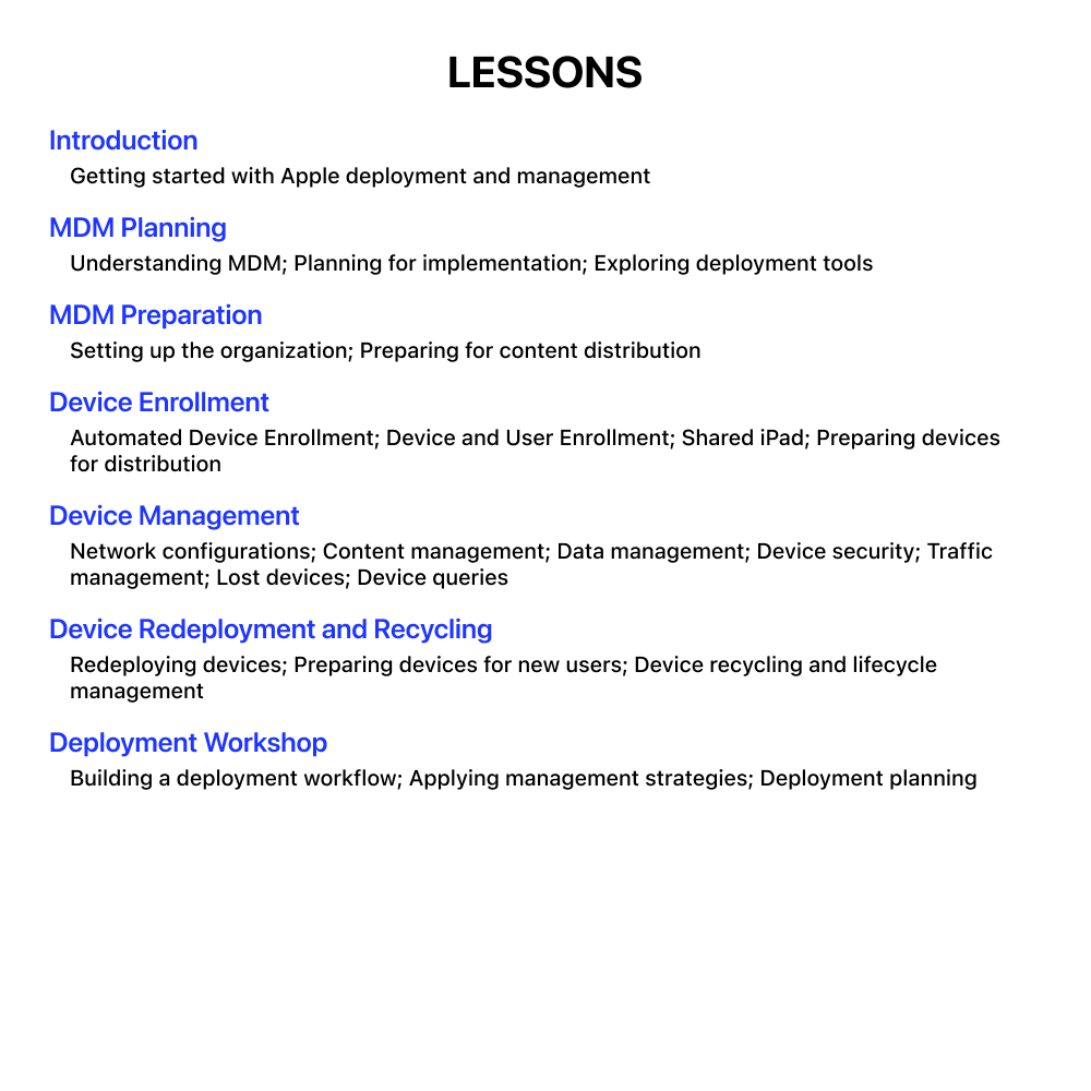 Apple Deployment and Management