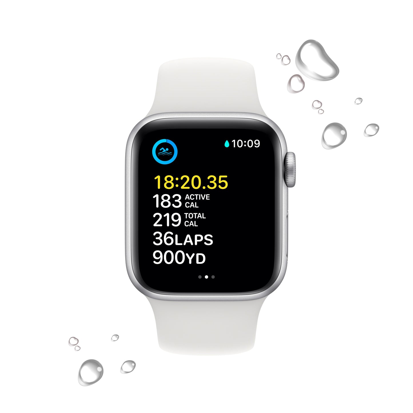 Apple Watch SE GPS 40mm Silver Aluminum Case with White Sport Band - Regular