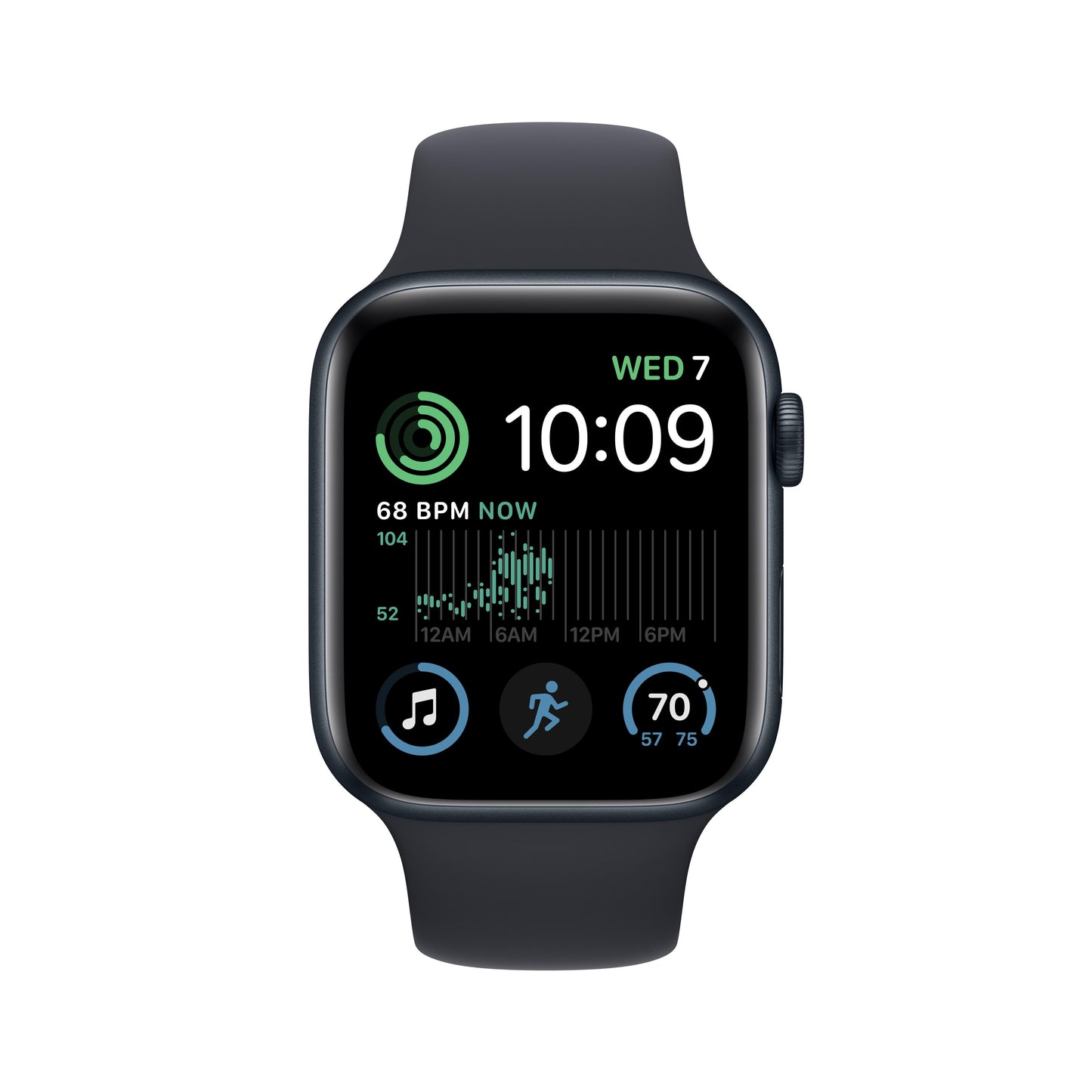 Apple Watch SE GPS 44mm Midnight Aluminum Case with Midnight Sport Band - Regular
