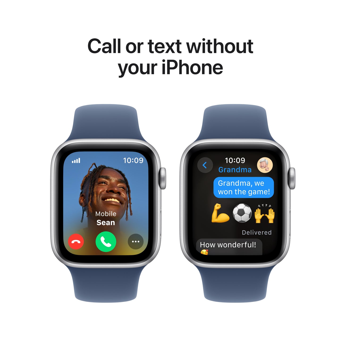 Apple Watch SE GPS  + Cellular 44mm Silver Aluminum Case with Denim Sport Band - M/L