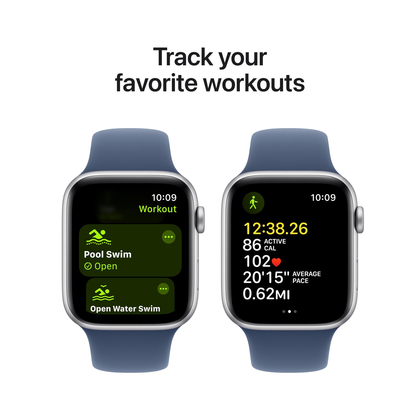 Apple Watch SE GPS  + Cellular 44mm Silver Aluminum Case with Denim Sport Band - S/M