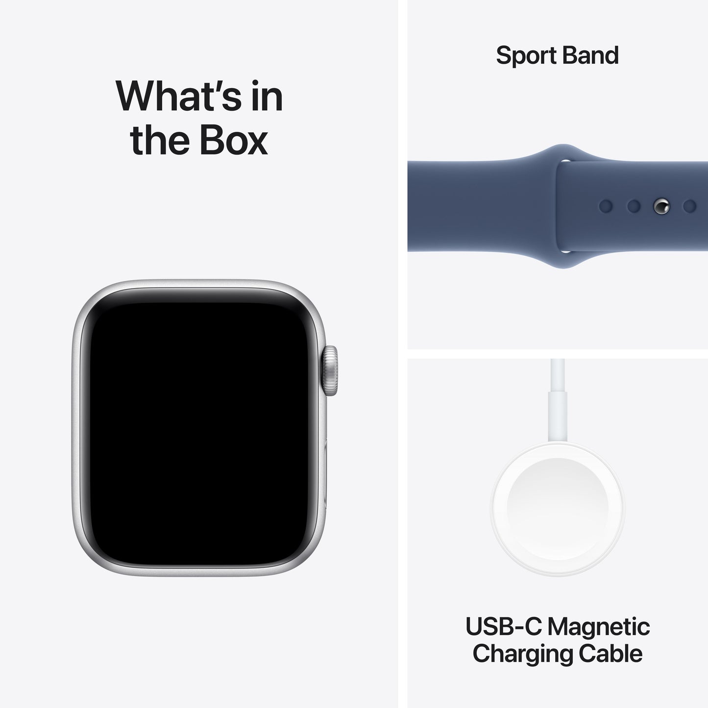 Apple Watch SE GPS  + Cellular 44mm Silver Aluminum Case with Denim Sport Band - M/L