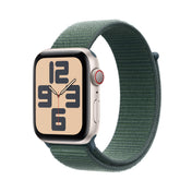 Apple Watch SE GPS  + Cellular 44mm Starlight Aluminum Case with Lake Green Sport Loop